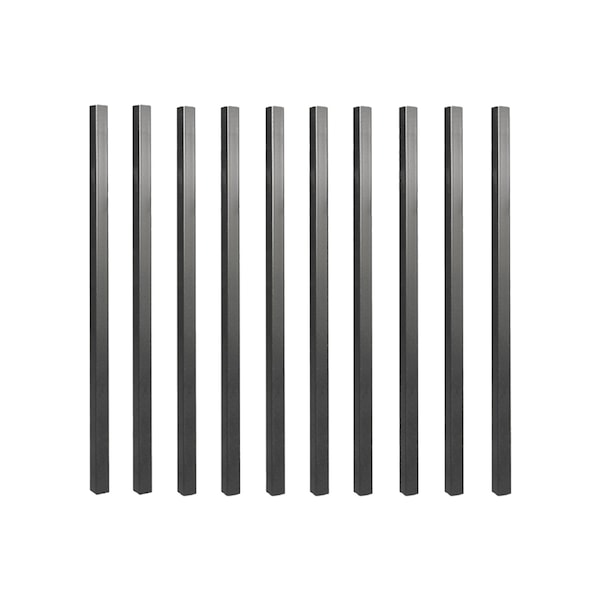 Nuvo Iron 32 in LONG x 3/4 in WIDE BLACK SQUARE TUBING GALVANIZED STEEL BALUSTERS, 10PK SQPS32 - main
